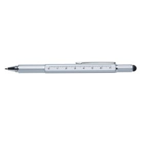 5 in 1 toolpen - metaal - blauwe inkt - 5 functies