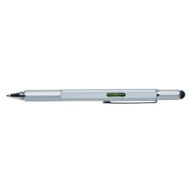 5 in 1 toolpen - metaal - blauwe inkt - 5 functies