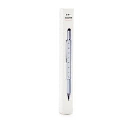 5 in 1 toolpen - metaal - blauwe inkt - 5 functies