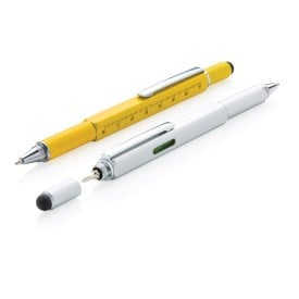 5 in 1 toolpen - metaal - blauwe inkt - 5 functies