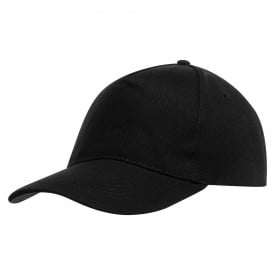 5 panel cap verstevigde voorkant-Zwart