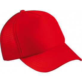 5 Panel Polyester Mesh Cap-Rood