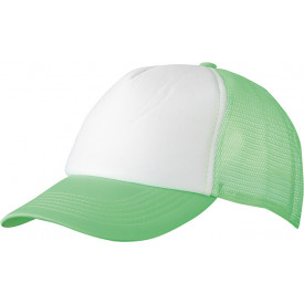 5 Panel Polyester Mesh Cap-Wit/neon-green