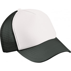 5 Panel Polyester Mesh Cap-Wit/zwart