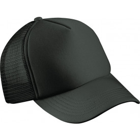 5 Panel Polyester Mesh Cap-Zwart