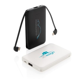 Powerbank - 5.000mAh - ABS - geïntegreerde kabels