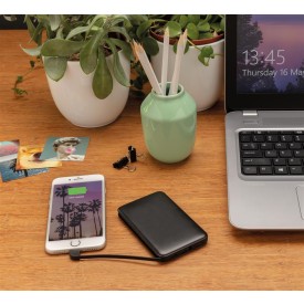 Powerbank - 5.000mAh - ABS - geïntegreerde kabels