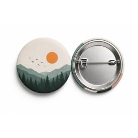 Matte button met speld - 56 mm - krasbestendige afwerking