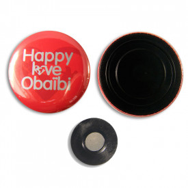 Button met kledingmagneet 56 mm-Zilver, #c4c4c4-1 kleur