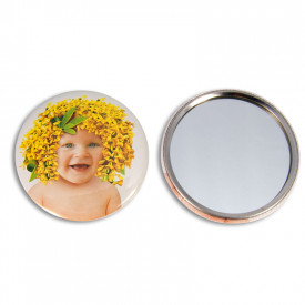 Button met spiegel 56 mm-Zilver, #c4c4c4-1 kleur