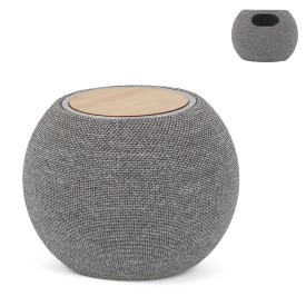 Luidspreker - 5W - gerecycled kunststof en bamboe - bluetooth - met draadloze oplader