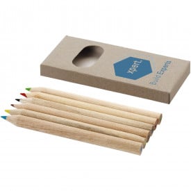 Kleurpotloden set - 6 stuks - kartonnen verpakking