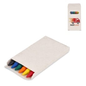 Set van 6 krijtjes - in gerecyclede melkpakdoos