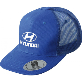 Peak cap - polyester - 6 panelen - platte klep - click en snap sluiting