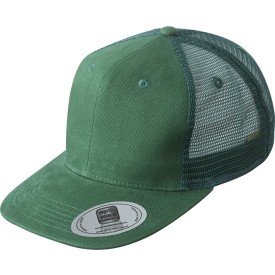 Peak cap - polyester - 6 panelen - platte klep - click en snap sluiting