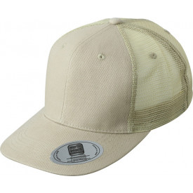 6 Panel Flat Peak Cap-Khaki
