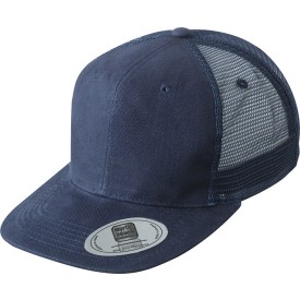 Peak cap - polyester - 6 panelen - platte klep - click en snap sluiting