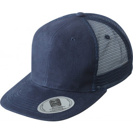 6 Panel Flat Peak Cap-Navy