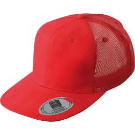 Peak cap - polyester - 6 panelen - platte klep - click en snap sluiting