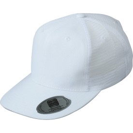 Peak cap - polyester - 6 panelen - platte klep - click en snap sluiting