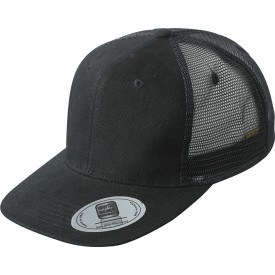 Peak cap - polyester - 6 panelen - platte klep - click en snap sluiting