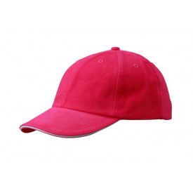 6 Panel Raver Sandwich Cap-Roze/wit