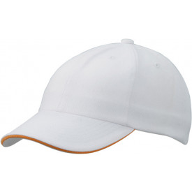 6 Panel Raver Sandwich Cap-Wit/oranje