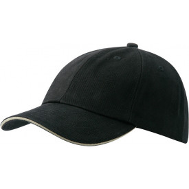 6 Panel Raver Sandwich Cap-Zwart/beige