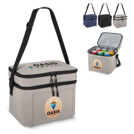 600D gerecycled PET koeltas met twee vakken 30 x 20 x 25 cm 15 L