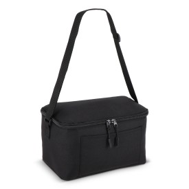 600D gerecycled PET koeltas voor 6 blikjes 25 x 14.5 x 15.5 cm 5 L-Zwart