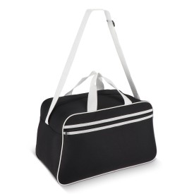 600D gerecycled PET sport- en reistas 48 x 25 x 28 cm 30 L-Zwart / wit