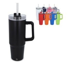 Miami RVS beker GRS - met handvat en rietje - 800ml