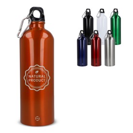 R-SS enkelwandige drinkfles 750ml - gerecycled RVS - met karabijnhaak