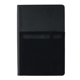 Notitieboek - A5 - PU - 80 vellen - gelinieerd - opbergvakken - hardcover