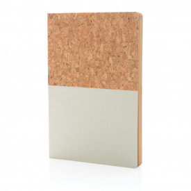 A5 kurk en kraft notitieboek-Gebroken wit