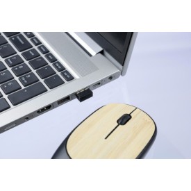 Eileen muis - ABS en bamboe - draadloos - 2.4 GHz - inclusief batterij