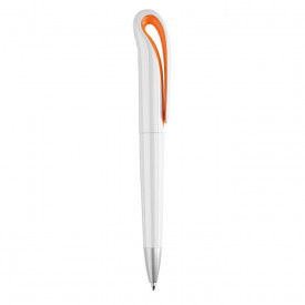 ABS pen met draaimechanisme-Oranje-Zonder opdruk