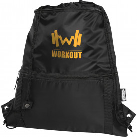 Adventure gerecyclede geïsoleerde tas met trekkoord 9L-Zwart