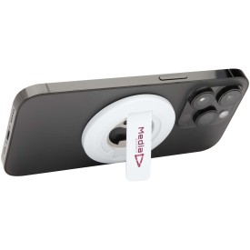 Ain magnetische telefoonstandaard van gerecycled plastic met flesopener -Wit