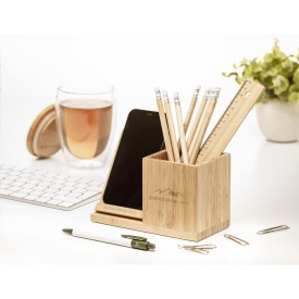 Alba glas 350ml - borosilicaatglas - dubbelwandig - bamboe deskel
