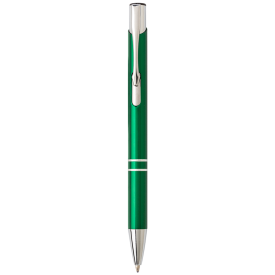 Delia balpen - aluminium - blauwe inkt - hoogglans UV afwerking - zilveren clip, tip en top