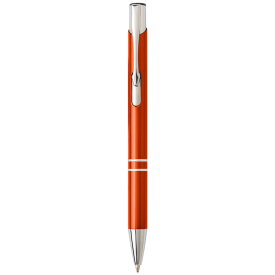 Delia balpen - aluminium - blauwe inkt - hoogglans UV afwerking - zilveren clip, tip en top