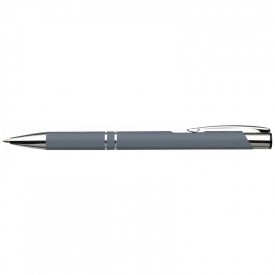 Aluminium balpen met metalen clip, tip en top-Grijs