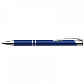 Aluminium balpen met metalen clip, tip en top-Kobaltblauw