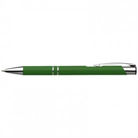 Aluminium balpen met metalen clip, tip en top-Lichtgroen