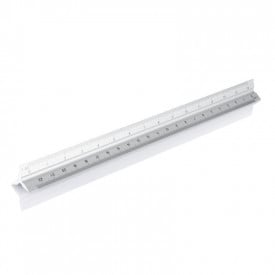 Driehoekige liniaal - aluminium - 30 cm - 5 schalen