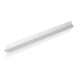 Driehoekige liniaal - aluminium - 30 cm - 5 schalen