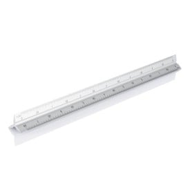 Driehoekige liniaal - aluminium - 30 cm - 5 schalen
