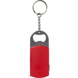 Sleutelhanger - ABS en aluminium - 8 cm - flesopener, LED lampje en meetlint