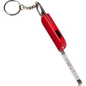 Sleutelhanger - ABS en aluminium - 8 cm - flesopener, LED lampje en meetlint